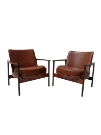 Two Mid-Century Modern Lounge Chairs by Ib Kofod-Larsen for Frõscher, 1970s